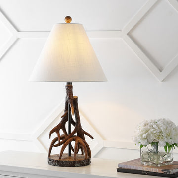 Cabell 26" Farmhouse Rustic Iron LED Table Lamp - JONATHAN Y